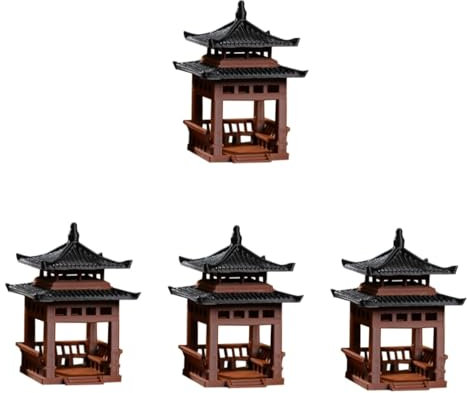YARNOW 4stücke Pavillon Statue Für Aquarien Und Garten Wetterfestes Landschaftsornament Für Bonsai Und Dekoration Leicht Und Tragbar Für Innen Und Außenbereiche