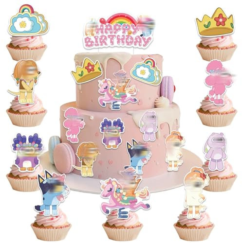 10 Stück Dog Tortendeko, Karikatur Happy Birthday Kuchen Deko Cake Toppers Geburtstag Tortendeko Geburtstagstorte Topper Deko Geburtstagsfeier Party Mädchen Jungen Kinder