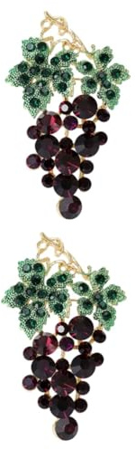 BESTYASH 2pièces Broche Épinglette Femme Forme De Grappes De Raisin Avec Accessoire Mode Élégant Pour Vêtements Et Costumes