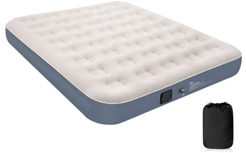 Pefitqap Double Inflatable Mattress, 2025 Upgrated Air Bed-NO SOCKET NEED-ONE CLICK Self Inflation with Electric Built in pump,Blow up Bed air mattress-Great Guest Bed/Camping Mattress,198x152x25cm