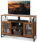WLIVE TV Stand, TV Unit for 55 Inch TVs, Rustic Brown Tall TV Unit Cabinet 128 x 36 x 82 CM, TV Stand with 2 Doors, Buffet Table, Sideboard, for Living Room, Wooden Industrial TV Console
