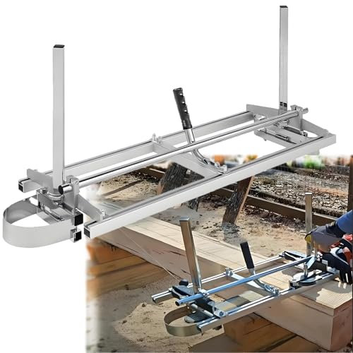 smafoseedding Fraiseuse à TronçOnneuse,Fraiseuse à ChaîNe Portable,Fraiseuse à Planches,Accessoires De TronçOnneuse à Bois avec éChelle, éPaisseur RéGlable,Guide De Fraiseuse à Rail pour Charpentiers