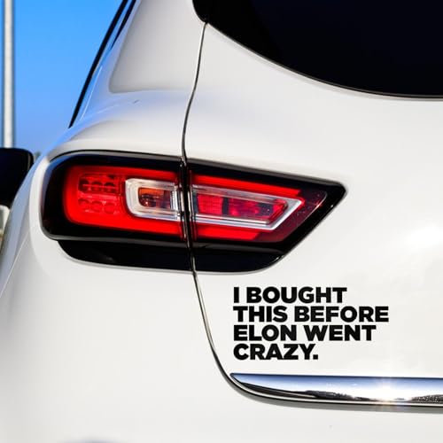Automobile Aufkleber Mit Der Aufschrift I BOUGHT THIS BEFORE ELON WENT CRAZY, Lustiger Autoaufkleber, Aufkleber für Autos, Auto Tuning Sticker für Scheiben, Lack, Laptops, Tablets, Wand, Fenster