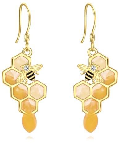 Bienen-Ohrringe aus 925 Sterling Silber, Bienen-Ohrringe, Schmuck für Frauen, Honigbienen-Geschenke.