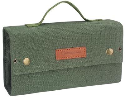 Gewürzgläser Set mit 10 Gewürzgläser, Gewürzdosen für Camping, Tragbare Gewürztasche, Gewürz-Aufbewahrungstasche aus Segeltuch, Gewürzflaschenhalter mit Mini-Gewürzflasche, Gewürzbehälter-Set (grün)