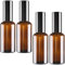 4-Pack 30ml/1oz Amber Glass Spray Bottles for Fine Mist | with 2 Extra Nozzles, Refillable Essential Oil & Toner Set, Eco-Friendly Home & Skincare Solutions