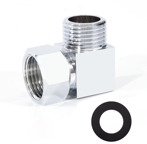 G1/2 Adattatore per Tubo Flessibile, 2 Vie L per Valvola Angolare, Bracci Doccia, Spruzzatore per WC, Raccordi per Tubi
