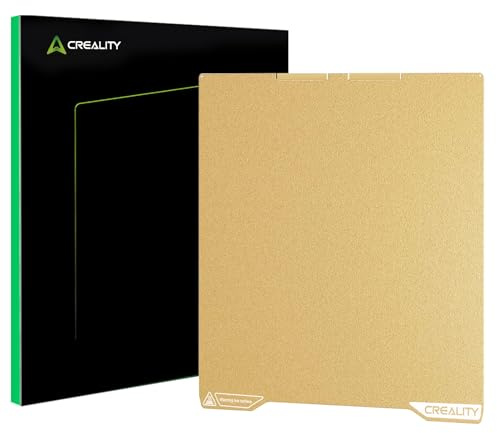 Offizielle Creality K2 Bauplatte, 270x293 mm, strukturierte PEI-Folie, flexible und abnehmbare Druckplatte aus Federstahl, 3D Drucker Bettplatte, K2 Combo PEI Gold, doppelseitig mattierte Bauplatte