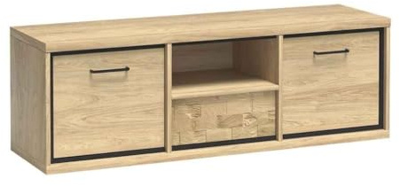 Masseno TV-Schrank Syndra 139 cm Fernsehschrank mit 2 Türen TV-Lowboard für Wohnzimmer Modern 139x41x47,5 cm Eichefarben