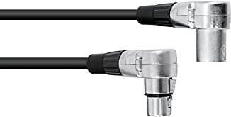 OMNITRONIC XLR Kabel 3pol 1,5m 90° sw | Audiokabel mit 3-poligen XLR-Winkelverbindern