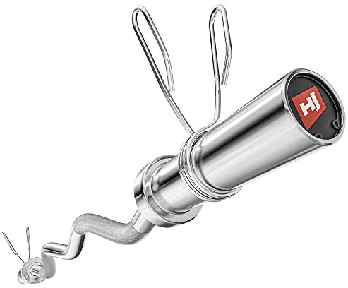 Hop-Sport Olympia Hantelstange 50 mm - Langhantelstange 165 cm, SZ-Stange 120 cm, super SZ-Stange 120 cm und Kurzhantelstange 50 cm - verchromt und gerändelt mit Federverschlüssen (SZ 120 cm)