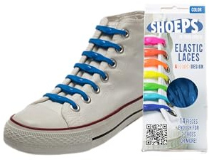 Shoeps Elastic Laces, 14 Pieces - Sky Blue, Regular