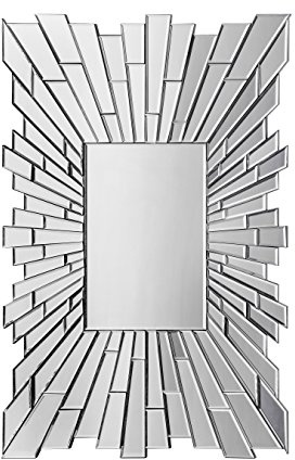 Premier Housewares Glitzy Rectangular Wall Mirror - Silver