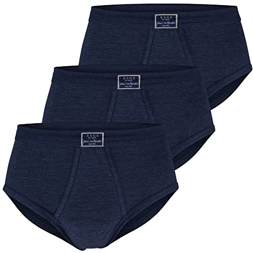 ESGE Herren-Slips mit Eingriff Gr. 9 blau 3er Pack - Pflegeleichte Unterhosen für Männer bei 60°C waschbar, Optimale Passform & bequemes Tragegefühl