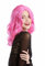 WIG ME UP - 90831-ZAC5B Perücke Damen Halloween Karneval pink rosa schulterlang wellig Mittelscheitel