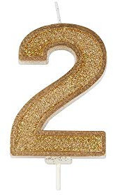 CULPITT Number Candles For Cake & Cupcakes, Single Numbers From 0-9, Say Happy Birthday with These Candle Sparklers, Celebrate Birthdays & Anniversaries with Flair - Gold 2