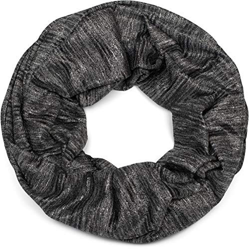 styleBREAKER Loop Schal mit Glitzerfaden und kleinen Pailletten, Schlauchschal, Tuch, Damen 01017078, Farbe:Schwarz meliert