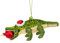 itsisa Baumschmuck Weihnachts Krokodil, Alligator mit Weihnachtsmütze als Baumkugel, Weihnachtsdeko, Christbaumkugel
