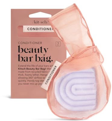 Kitsch Bar Soap Saver Bag – Recycled Mesh Beauty Bar Pouch for Body Wash, Conditioner & Shampoo Bars, Holder to Preserve Soap, Eco-Friendly, Patented Bag – Terracotta