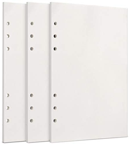 A5 Papier, [3 Packungen] Toplive 100GSM dickes Nachfüllpapier 6 Löcher Nachfülleinlagen Loose Notizpapier A5 Refill Paper 135 Blätter (270 Seiten) für 6 Ring Binder Notizbuch,Blanko Papier