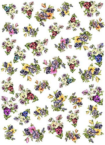 Zita`s Creative Reispapier A3 - Bunch of Pansy. Motiv-Strohseide, Strohseidenpapier, Decoupage Papier