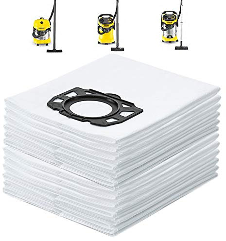 12 bolsas de filtro de fieltro, 2.863-006.0, repuesto para aspiradoras Karcher 6.904-409.0, WD4, WD5, WD5, WD4 P, WD5 P, WD6 P, MV 4, MV 5, MV 6, MV4 P, MV5 P, MV6 P