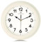 Lafocuse 30cm Vintage Wanduhr Lautlos, Klassische Wanduhr Weiß Beige, Retro Küchenuhr Ohne Tickgeräusche für Wohnzimmer Schlafzimmer Büro