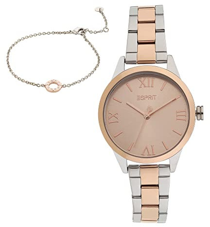 Esprit Damen Armbanduhr Nava Set 32 mm Inklusive Armband Armband Stainless Steel ES1L259M0095