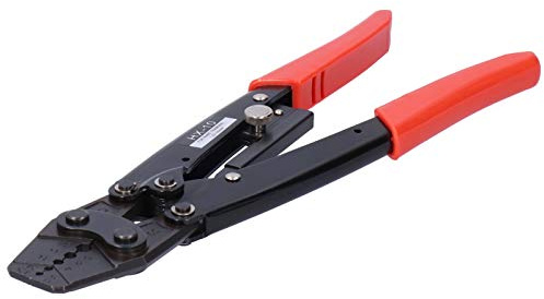 HX-10 Ratschenzange für Kabelklemmen, Kohlenstoffstahl mit PVC-Griff, 1,25-10mm² AWG10-6 Crimpkapazität, Professionelles Crimp-Werkzeug