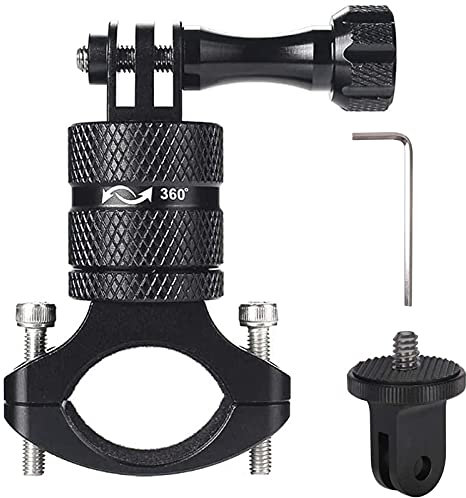 Action Kamera Fahrradhalterung, Aluminium Fahrrad Lenkerhalterung, Fahrradhalter Adapter 360 Grad Drehung Fahrradhalterung Kompatibel für Gopro Hero 9 8 7 und andere Action Kameras