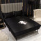 Surwin Satin Seide Spannbettlaken Spannbetttuch Boxspringbett, Weiche Einfarbig Matratzenbezug Steghöhe bis 36/40 cm,mit Elastischem Gummiband für Einzelbett Doppelbett (150x200x40cm,Schwarz)