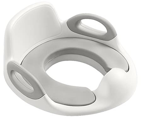 XMTECH Kinder Toilettensitz WC Sitz, Baby Training Toilettentrainer, Kloaufsatz Kinder mit Anti-Rutsch Griff und Spritzschutz (Grau)
