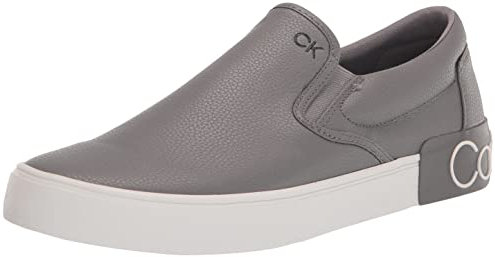 Calvin Klein Men's Ryor Sneaker, Grey Leather 030, 10 UK