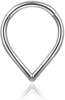 JMFENFA G23 Titan Nasenringe für empfindliche Haut, 16G Septum Clicker Nasenring, Teardrop Double Triple Nasenring (8, Teardrop)