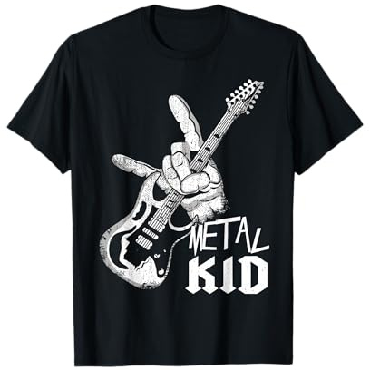 Rocker Handschild Metall Music Lover Gitarristen Rock Metal Kid T-Shirt