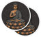 Vinyl-Aufkleber, rund, 10 cm, Guatama Buddha Sanskrit, tibetisch, für Laptops, Tablets, Gepäck, Scrapbooking, Kühlschränke #51114