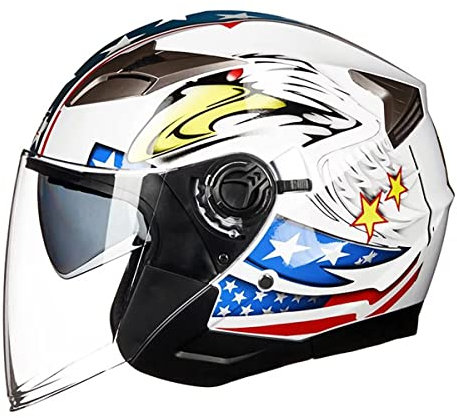 ZHTBATE Casco Moto Casco Semi Aperto per Uomini E Donne, Casco Scooter con Visiera Parasole a Scomparsa, Casco Moto Jet con Prese d'Aria, Protettivo Sportivo, Approvato DOT/ECE