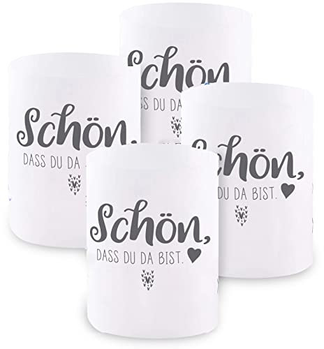 Windlicht Deko, 12 Stück Mini Tischlichter Kerzen Deko als Tischdeko für Junge und Mädchen Kommunion Konfirmation Taufe Hochzeit Geburtstag Teelichter, ca. 8,0 x 10,0 cm (Grau)