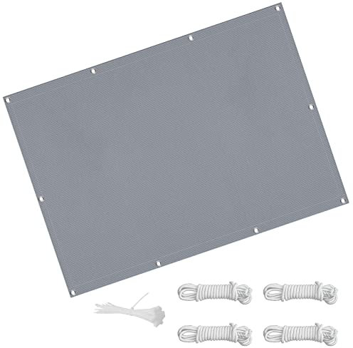 Voile d'ombrage Terrasse Rectangulaire Respirant 1.2 x 1.8 m Perméable Rafraîchissan Brise Vue pour Balcon avec Corde Libre pour La Couverture VéGéTale Serre Pergola, Gris