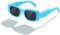 kimorn Rettangolo Trend Sunclasses per le Donne Uomini Trend Retro Trend Occhiali da Sole 90's Vintage Square Frame (Lente blu grigio)