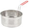 Cestello per friggere, cestello per friggitrice in acciaio inox con manico lungo, cestello per patatine fritte a maglie rotonde, cestello scolapasta per patatine fritte (Grande 19,8 cm)