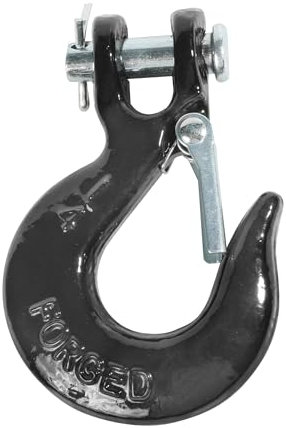 RACOONA Gancio per argano, ganci per catena, gancio a forcella da 1/4 di pollice con fermo di sicurezza, accessori per auto ganci per catena di sicurezza resistenti, gancio per argano da traino in