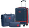 COOLIFE Suitcase Trolley Carry On Hand Cabin Luggage Hard Shell Travel Bag Lightweight with TSA Lock,The Suitcase Included 1pcs Travel Bag and 1pcs Toiletry Bag (Blue/Red, 20 Inch Luggage Set)