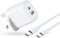 KP TECHNOLOGY Charger for Samsung Galaxy Tab S6 Lite 2024 / Galaxy Tab A9 / Galaxy Tab A9 Plus - Multi Port Fast Charger (TYPE C Cable + Dual Port Plug) (WHITE)
