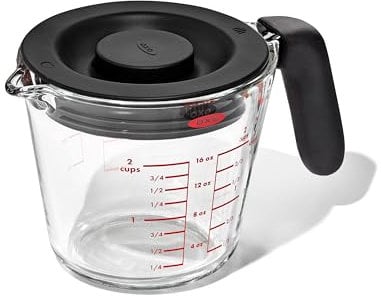 OXO Good Grips Tasse à mesurer en verre avec couvercle 2 tasses