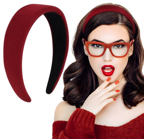 BOFUNX Haarreif Weinrot Haarreif Breit Haarband Stirnband Haarschmuck für Damen Mädchen