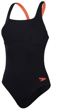 Speedo Damen Badeanzug mit Flexband und integriertem Schwimm-BH | Schwimmen | Fitnesstraining Schwimmbekleidung, Denticle- Siren Red, 36/12