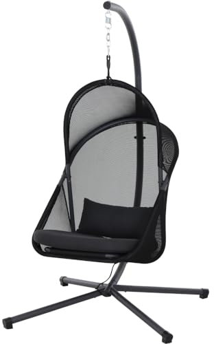 möbelando Hängesessel >YOBAYA< in anthrazit - 106x195x123 (BxHxT)