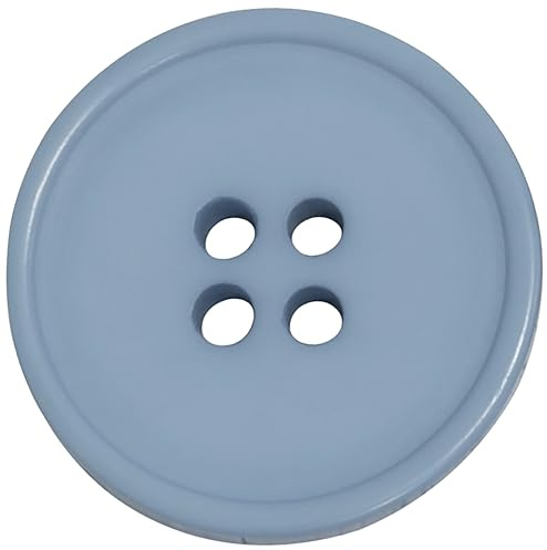 AERZETIX - C74057 - Set mit 10 runden Nähknöpfen Ø15x2 mm mit 4 Löchern L24 24L mit Rand - Kunststoff - blaue Farbe - Öffnungsdurchmesser 1,5 mm - kurzwaren nähen kleidung dekoration