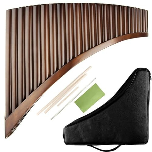 Professional Panpipe Pan Flute Left Right Hand C/G Key 25 Pipes Pan Flute Woodwind Instrument (Color : LEFT-C)